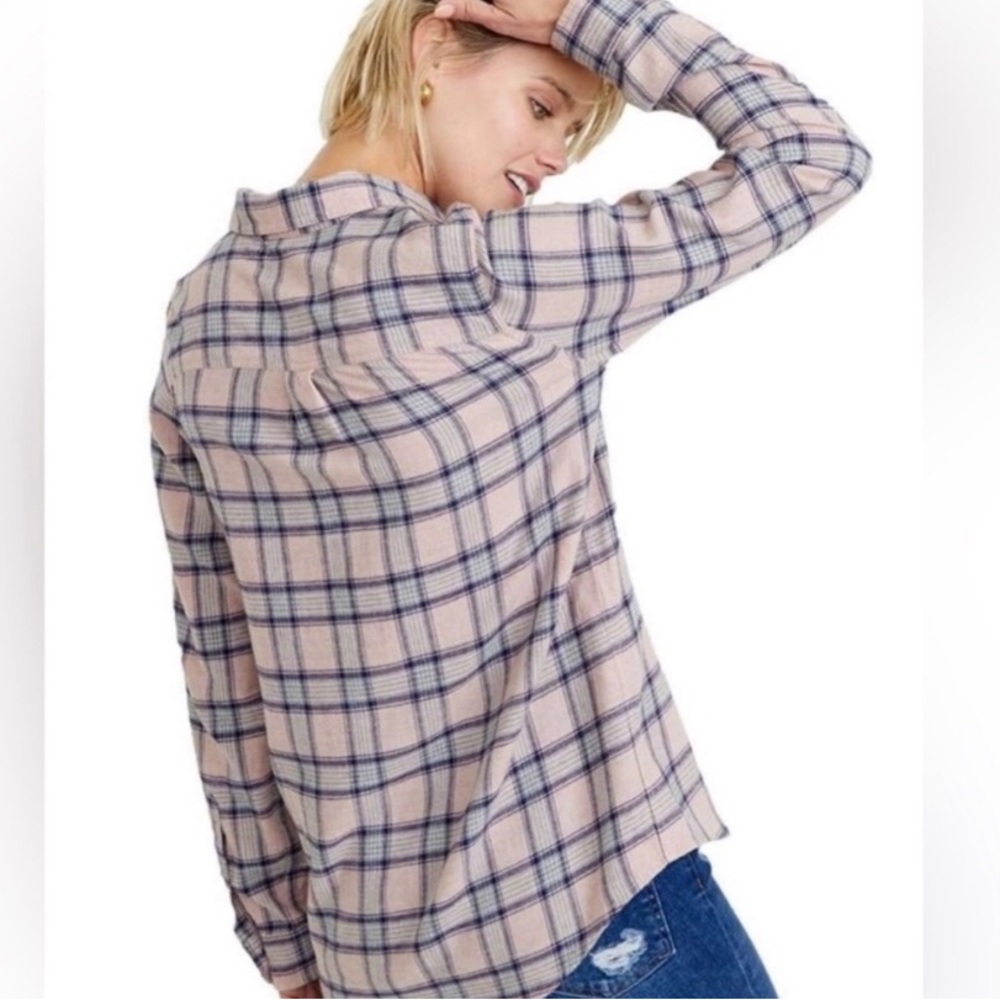 Marine Layer Natalie Pink Flannel Shirt